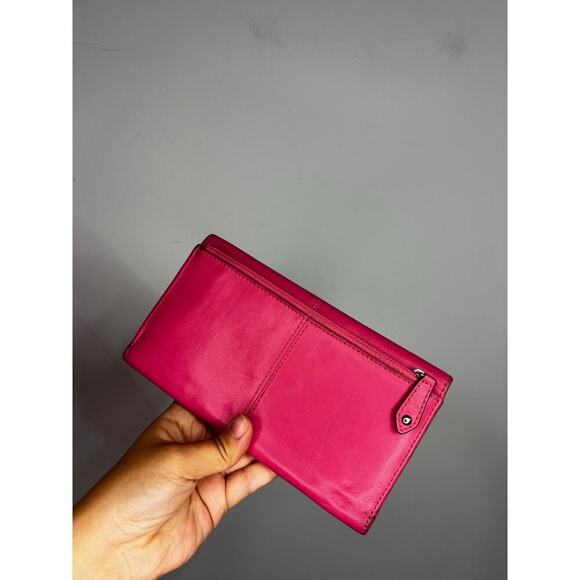 Y2K Coach Hot Pink Ashley TriFold Pleated Wallet - Picture 2 of 6